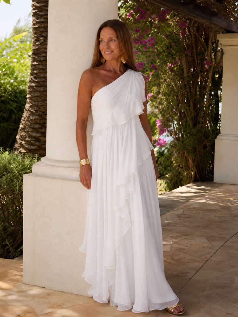 Florence | One-Shoulder Ruffle Dress for Special Evenings