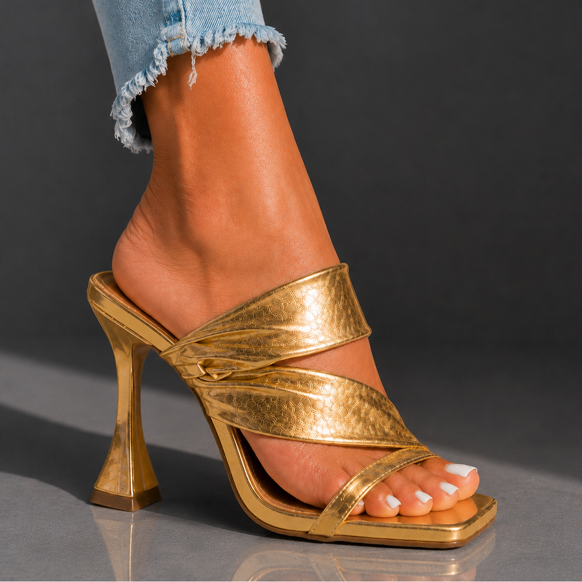 Serena | Crossover Strap Heeled Mules