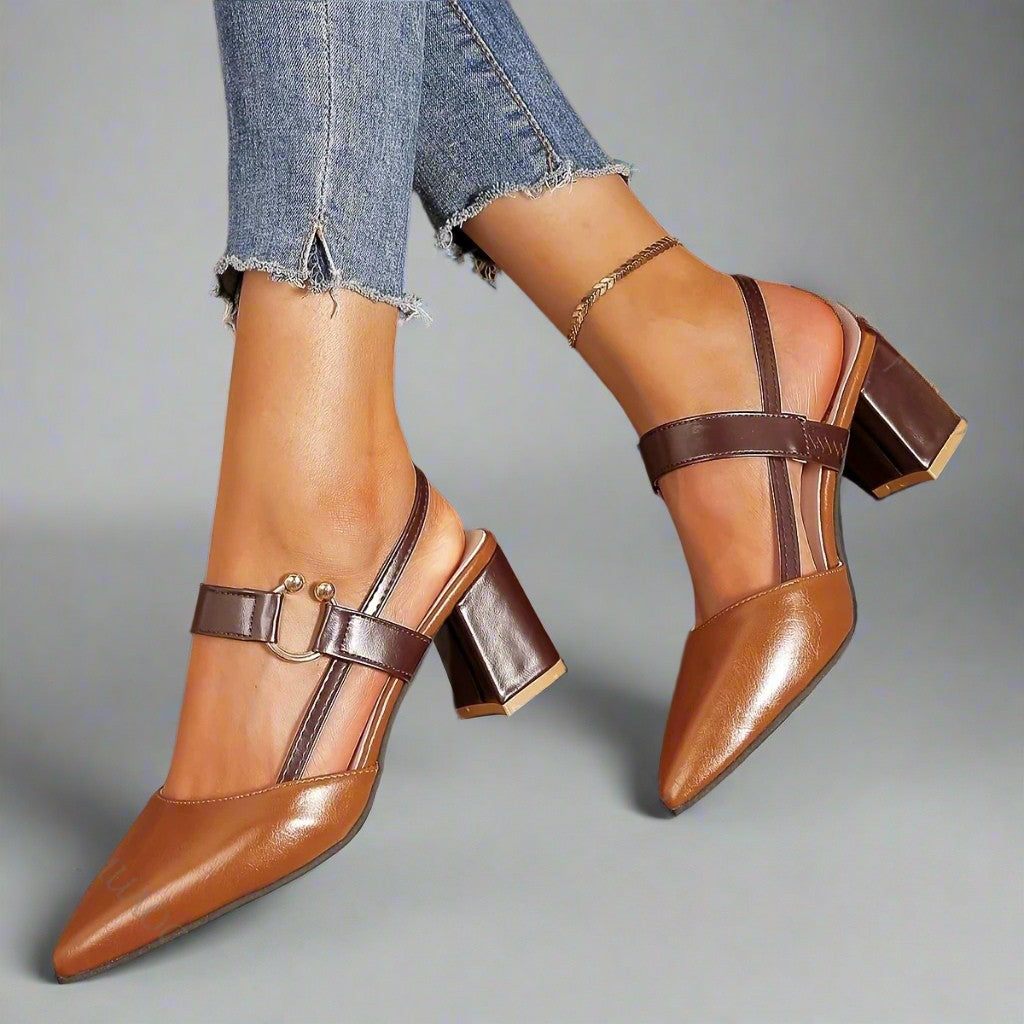 Avalina | Heels with Gold-Tone Ring