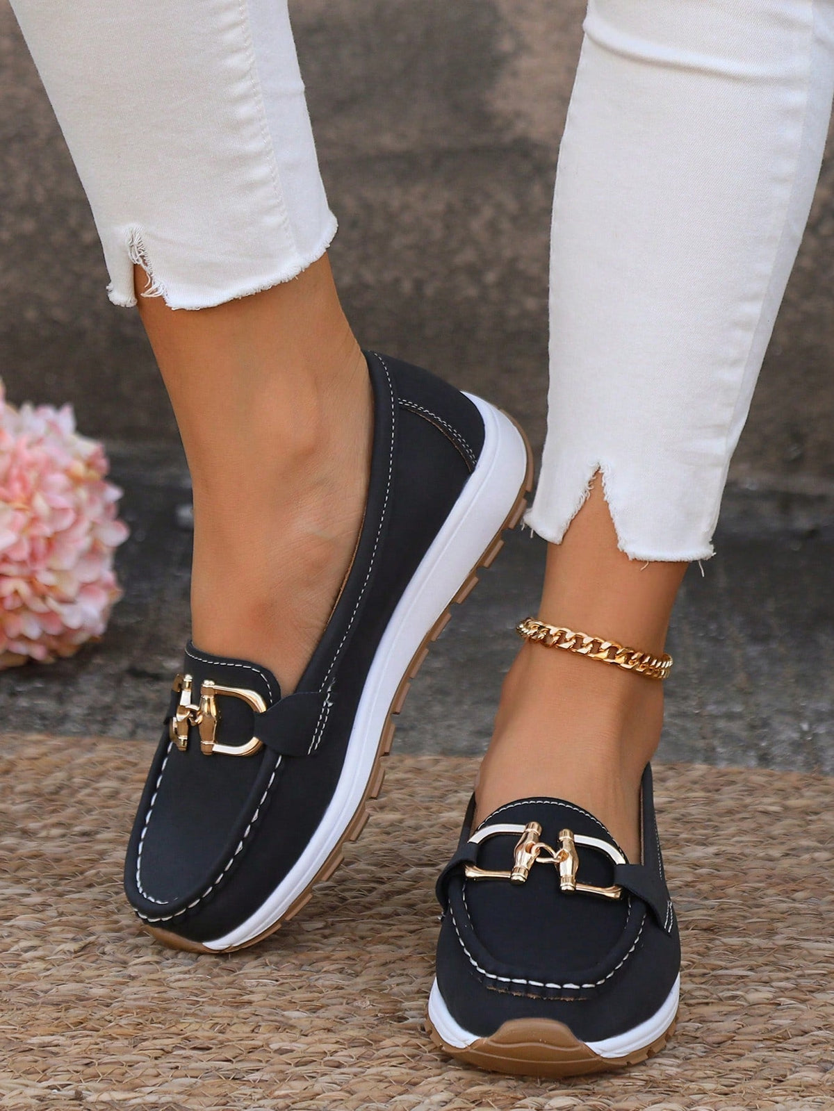 Janine | Flat Loafers with Buckle