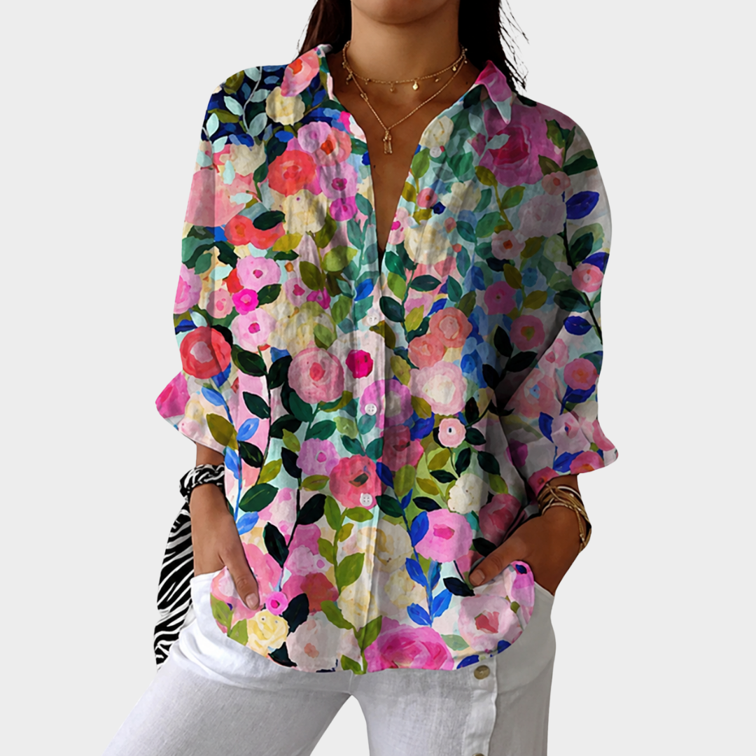 Colorful Print Lightweight Blouse