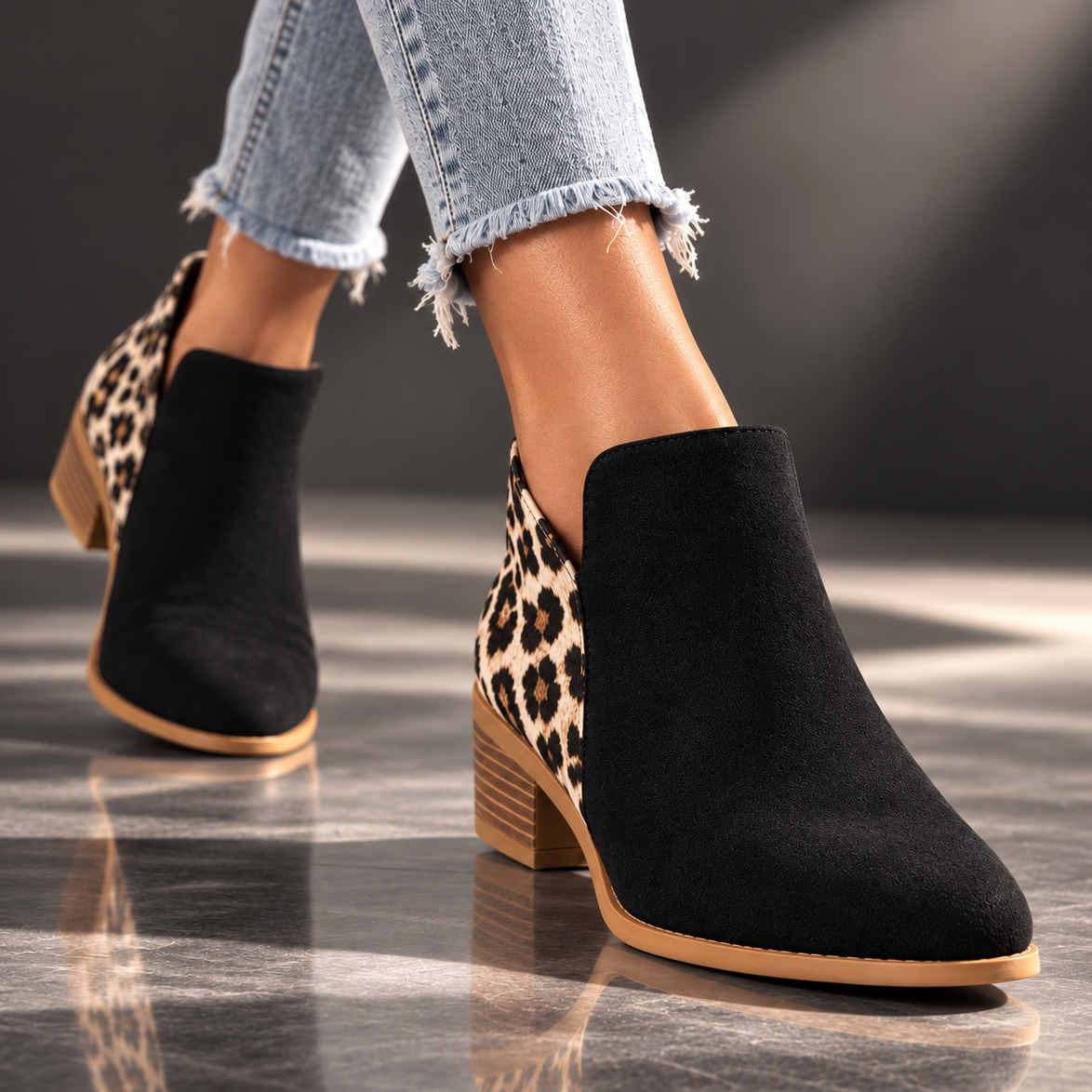 Camila | Leopard Print Ankle Boots