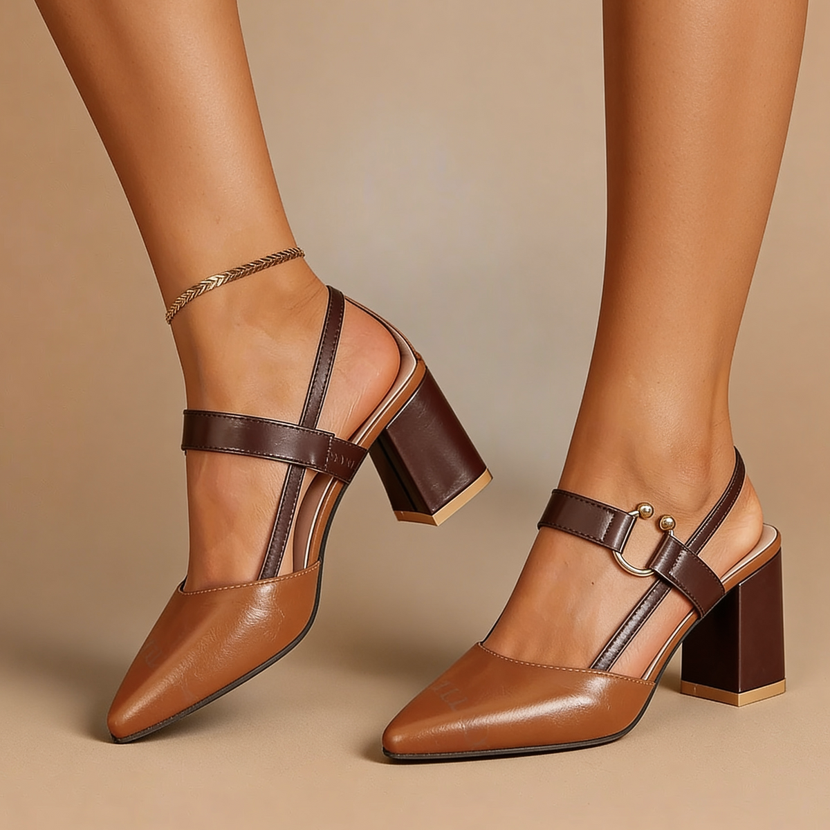 Avalina | Heels with Gold-Tone Ring