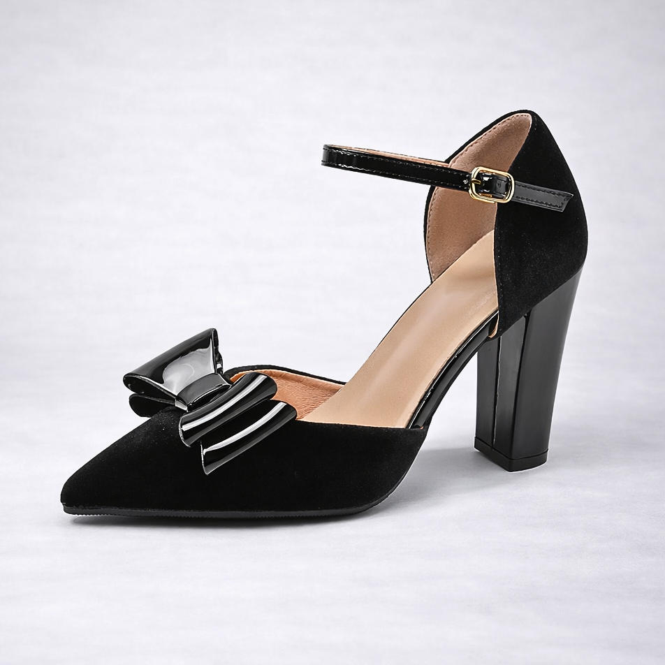 Lyla | Velvet Bow Heels