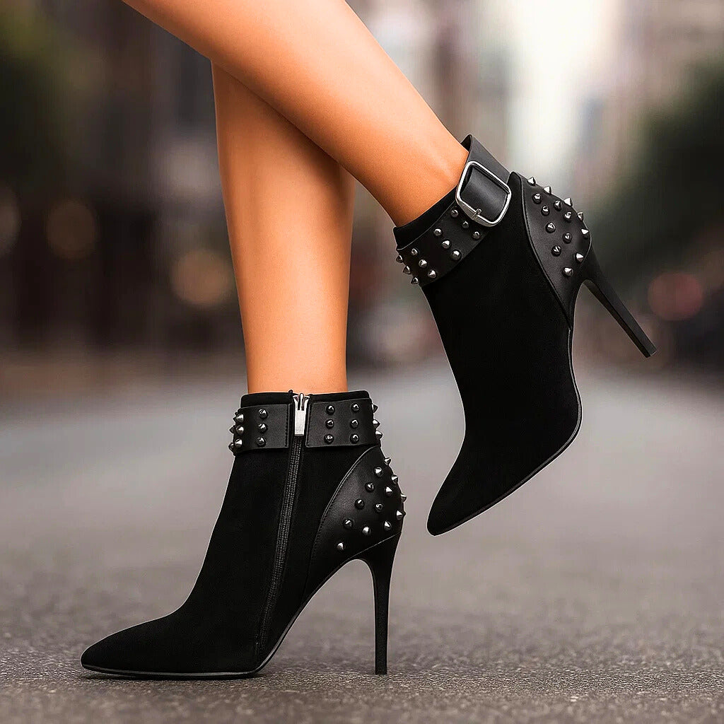Rena | Studded Stiletto Ankle Boots