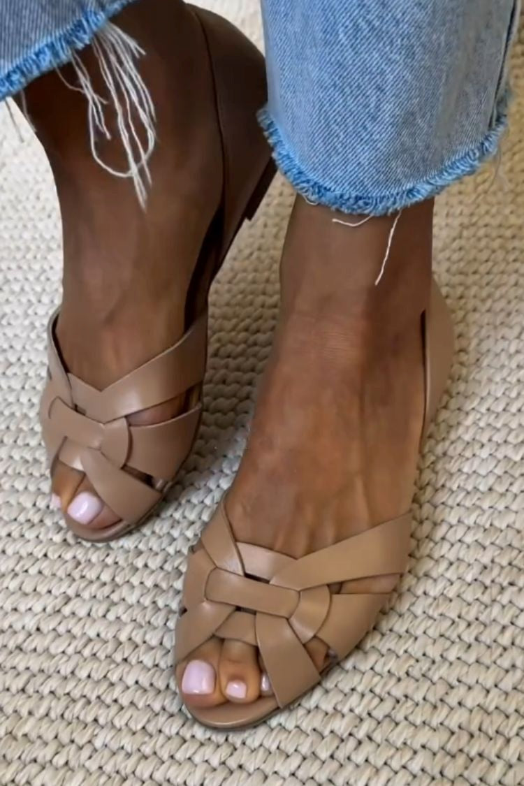 Sophia | Woven Sandals in Natural Tones