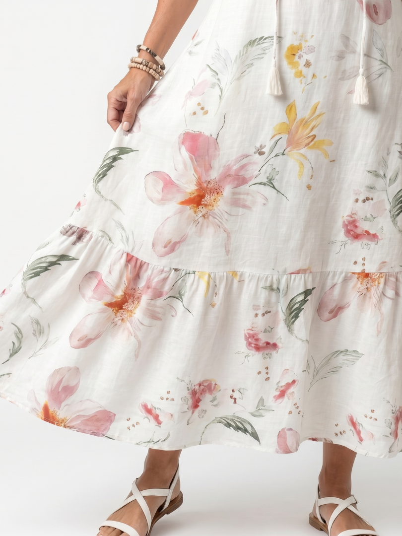 Teresa | White Dress with Soft Layers