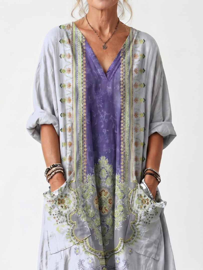 Barbara | Embroidered Panel Everyday Dress