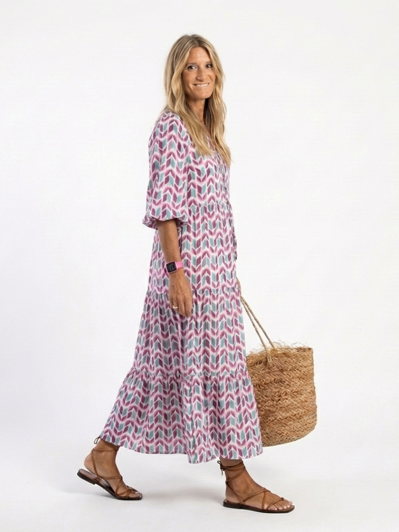 Renee | Layered Long-Sleeve Dress for Cooler Evenings