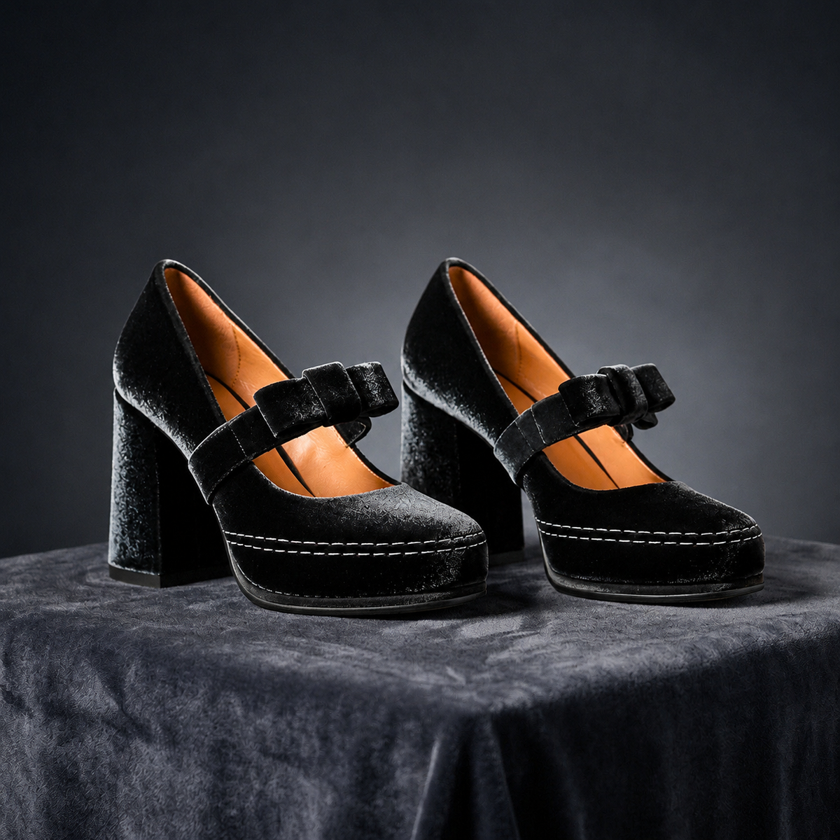 Valentina | Velvet Bow Heels