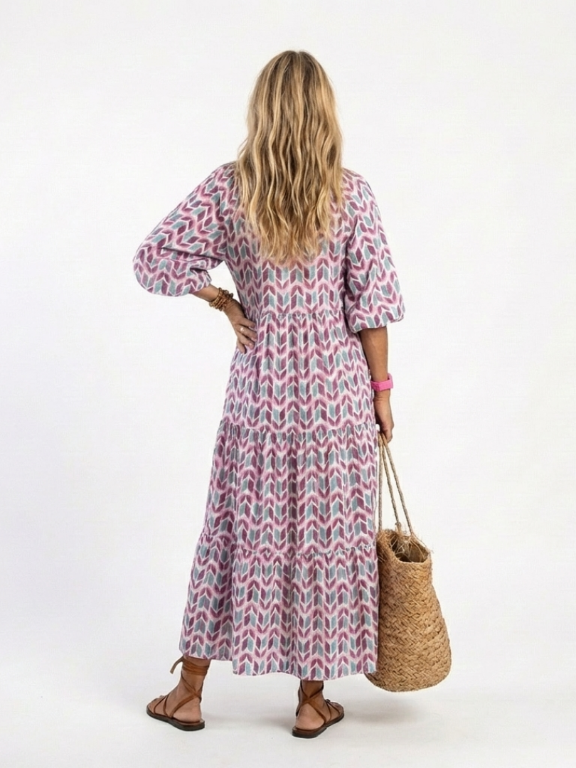 Renee | Layered Long-Sleeve Dress for Cooler Evenings