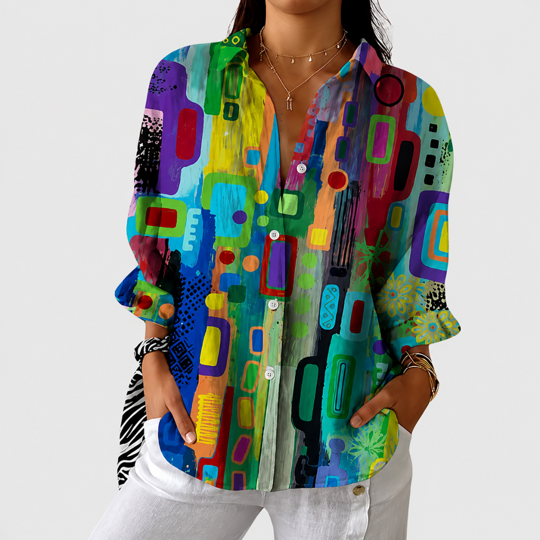 Relaxed Fit Patterned Blouse