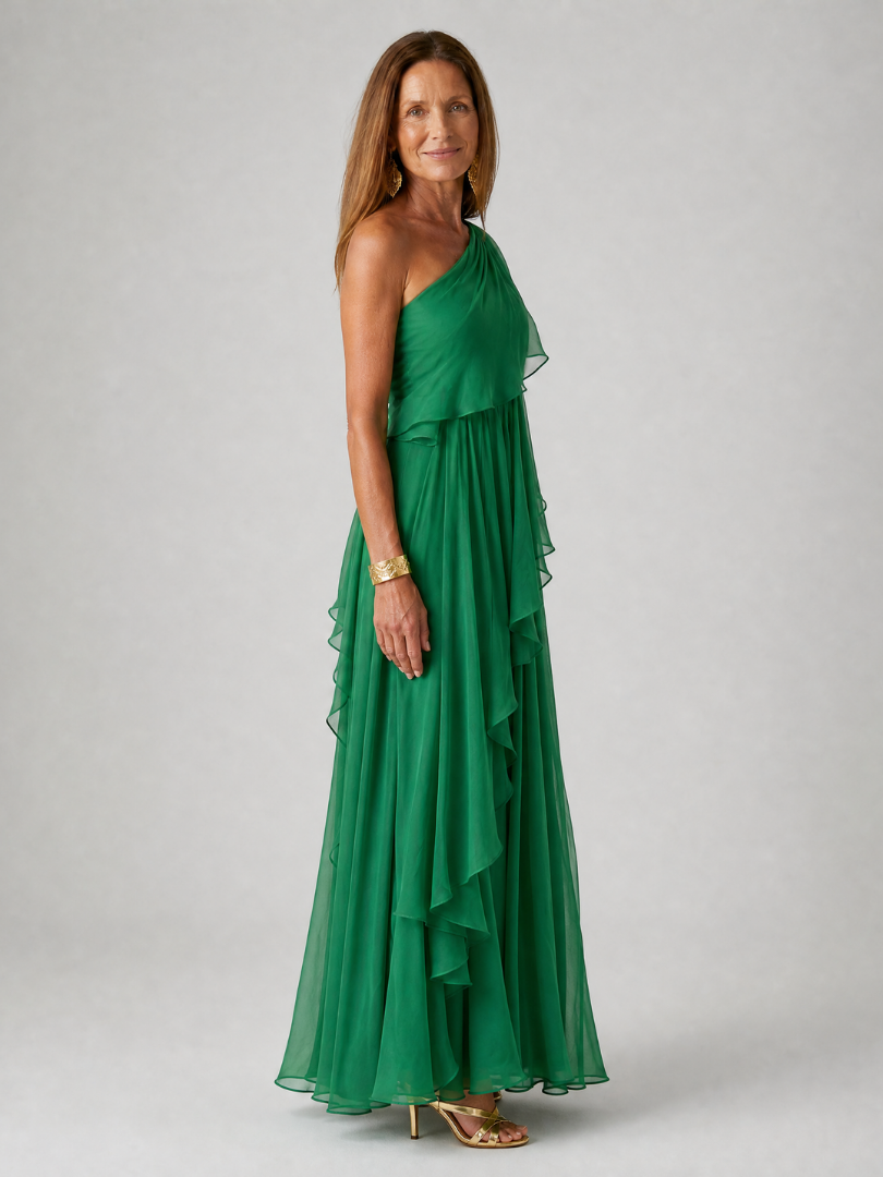Florence | One-Shoulder Ruffle Dress for Special Evenings