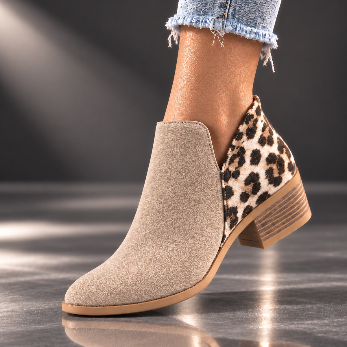 Camila | Leopard Print Ankle Boots