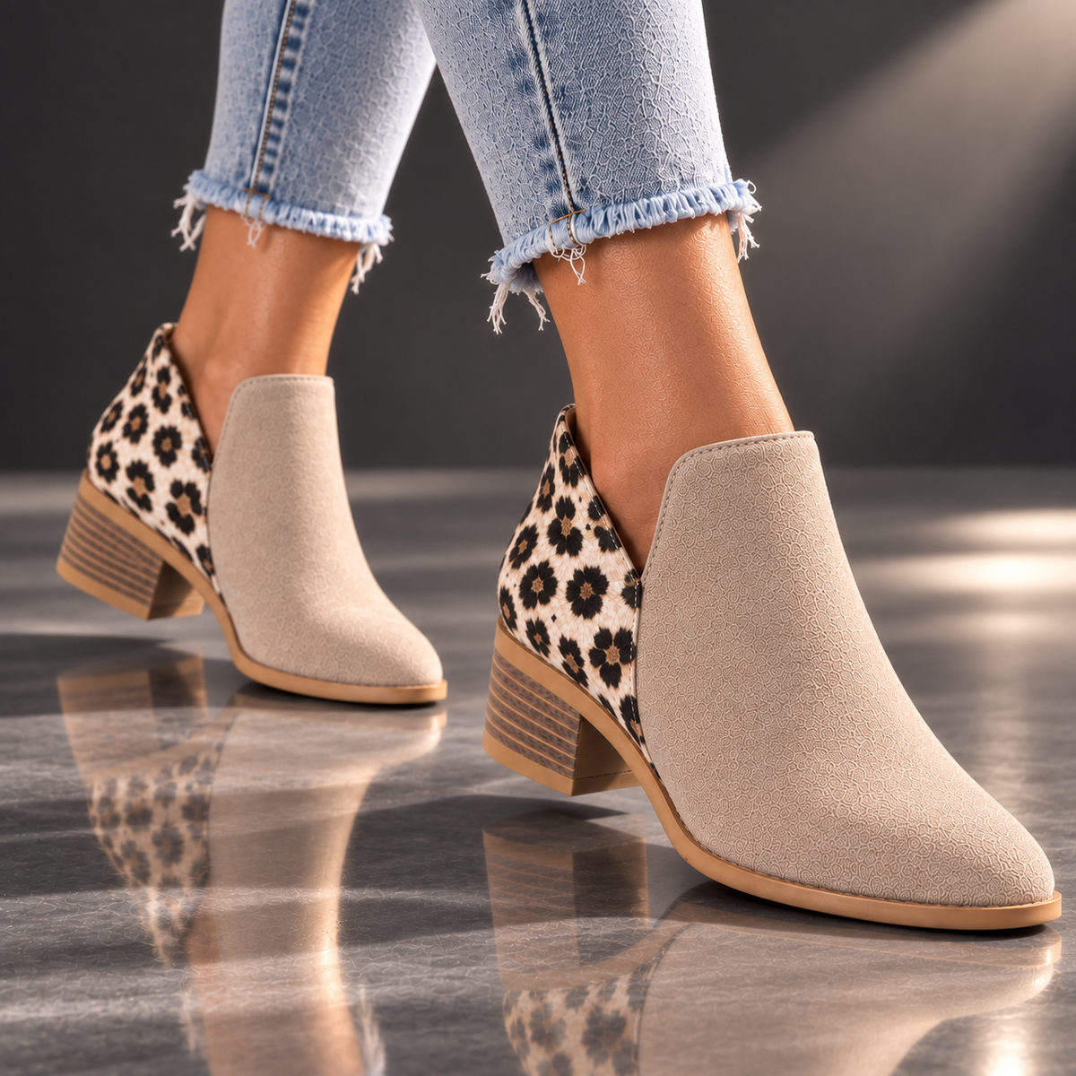Camila | Leopard Print Ankle Boots