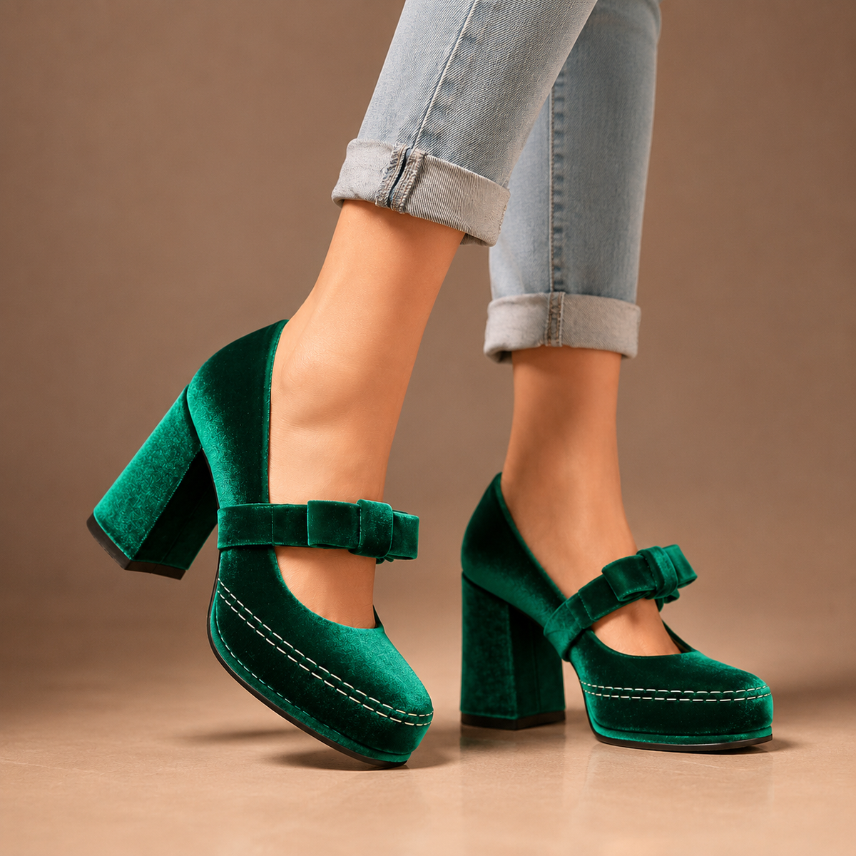Valentina | Velvet Bow Heels