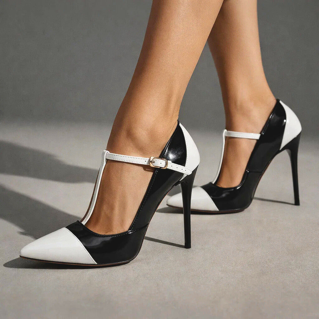 Victoria | Patent T-Strap Heels