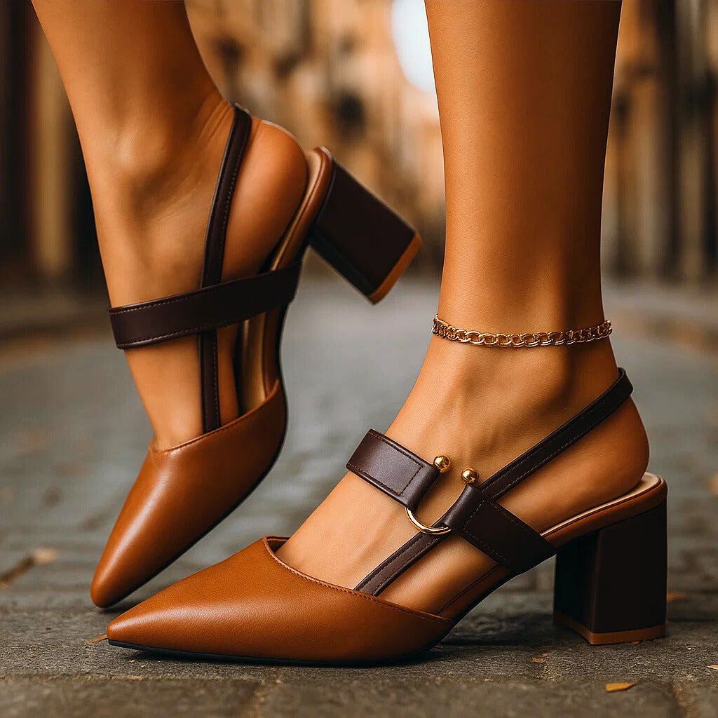 Avalina | Heels with Gold-Tone Ring