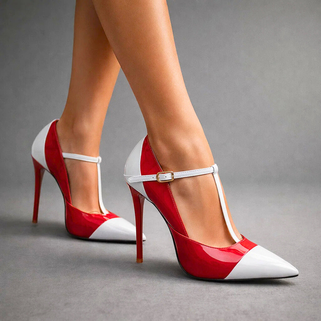 Victoria | Patent T-Strap Heels