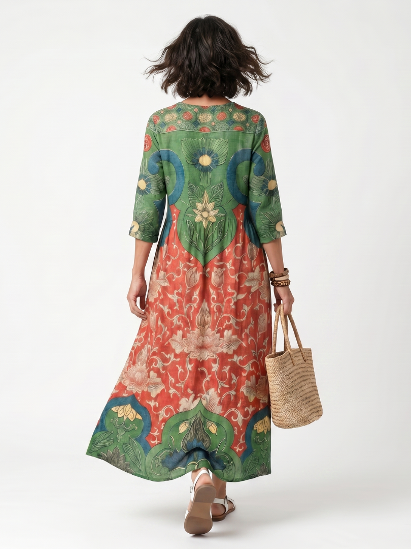 Hedy | Mixed Print Summer Afternoon Dress