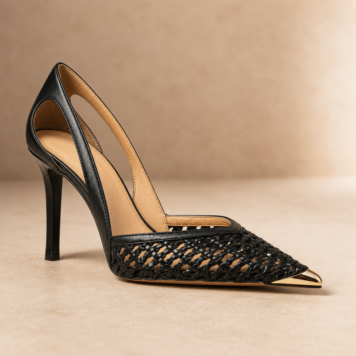 Valencia | Heels with Gold-Tone Toe Cap