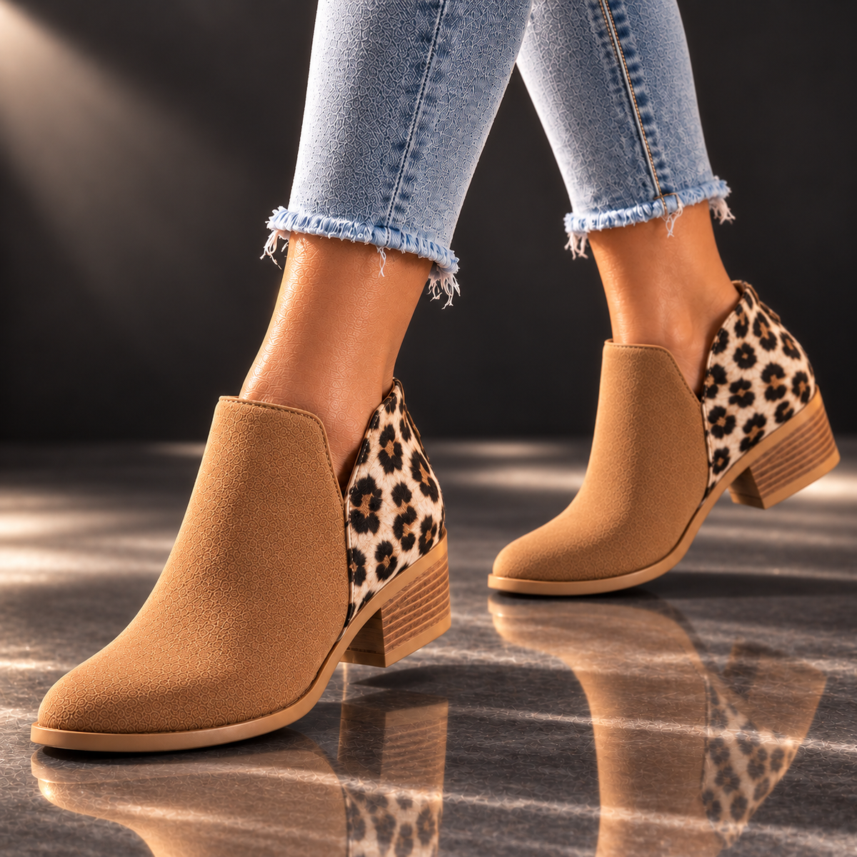 Camila | Leopard Print Ankle Boots