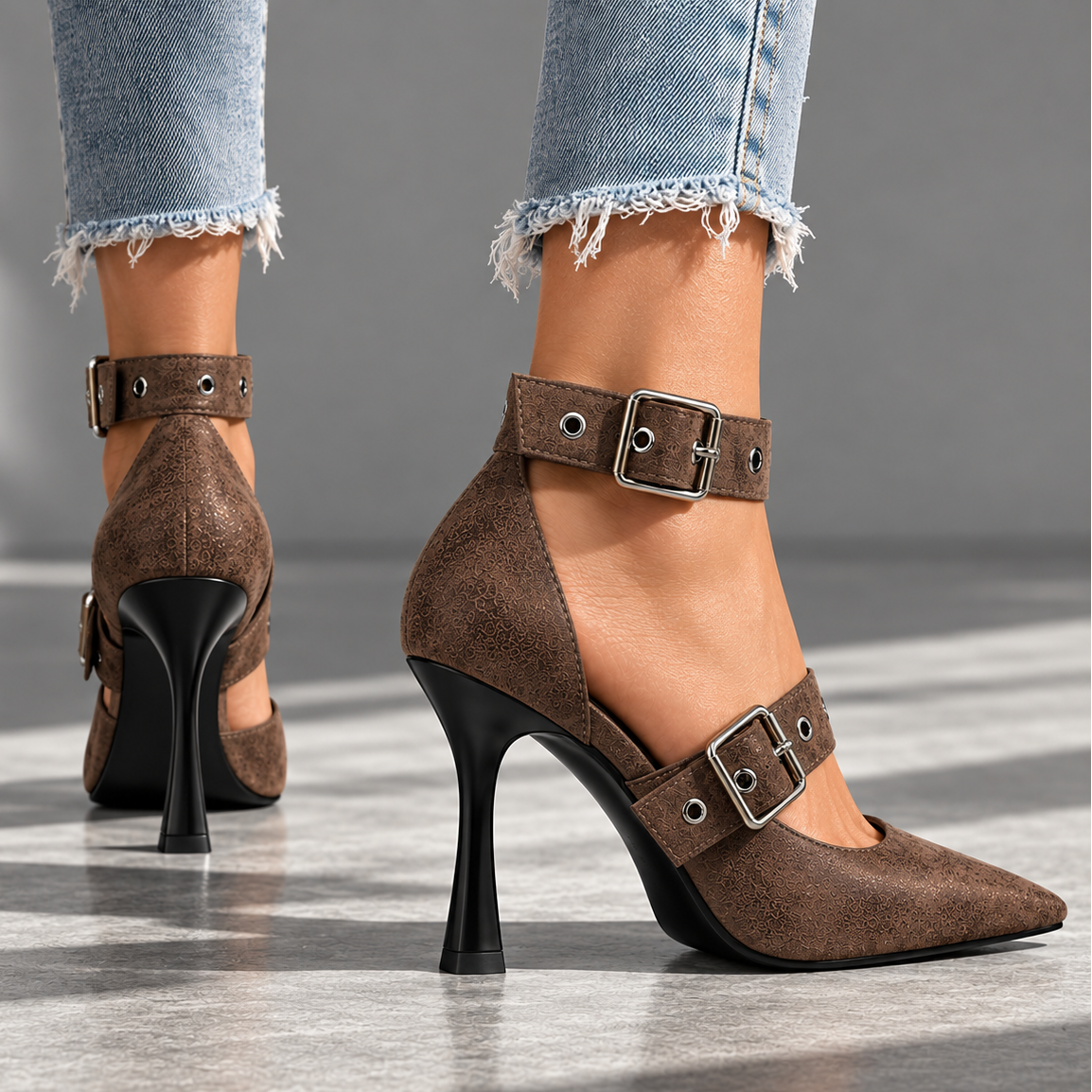 Natalia | Buckle Strap Heels