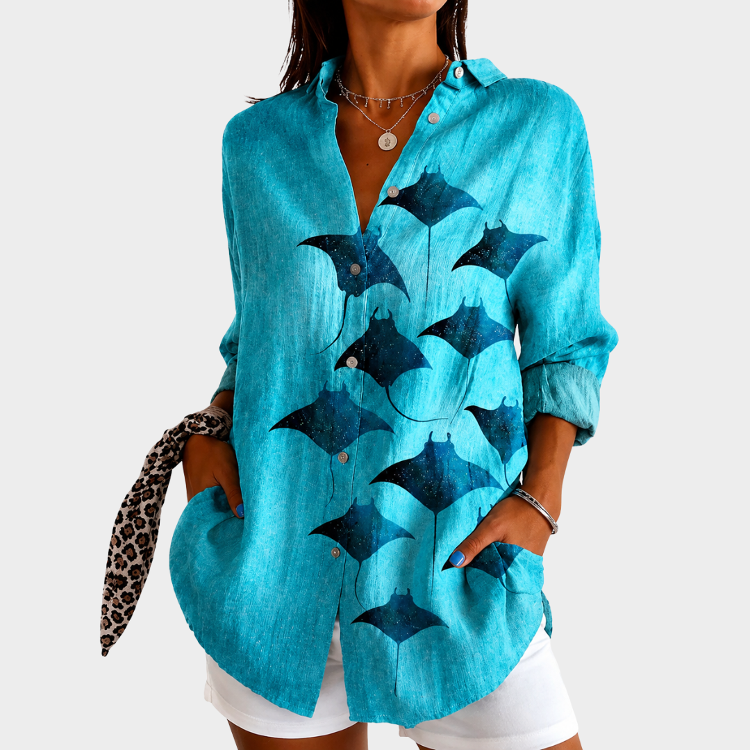 Calm Waves and Blues Blouse