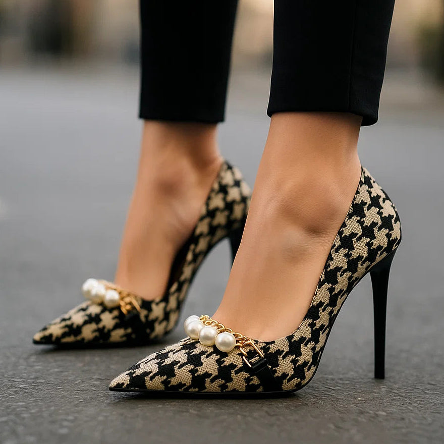 Ariana | Heels with Pearl-Look Accent