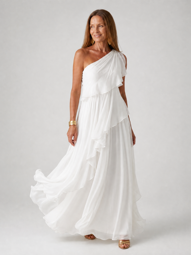 Florence | One-Shoulder Ruffle Dress for Special Evenings