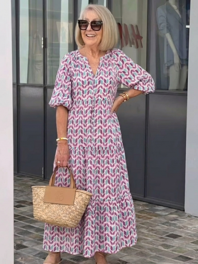 Renee | Layered Long-Sleeve Dress for Cooler Evenings