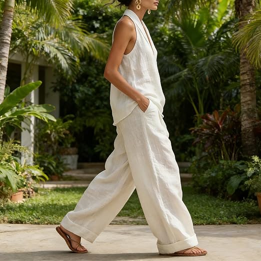 Eve | Linen-Look Set for Hot Days