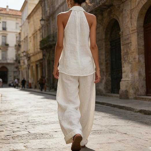 Eve | Linen-Look Set for Hot Days