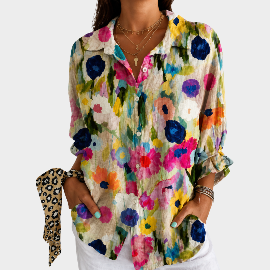 Watercolor Floral Blouse