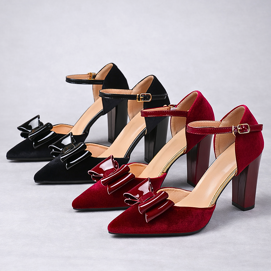 Lyla | Velvet Bow Heels