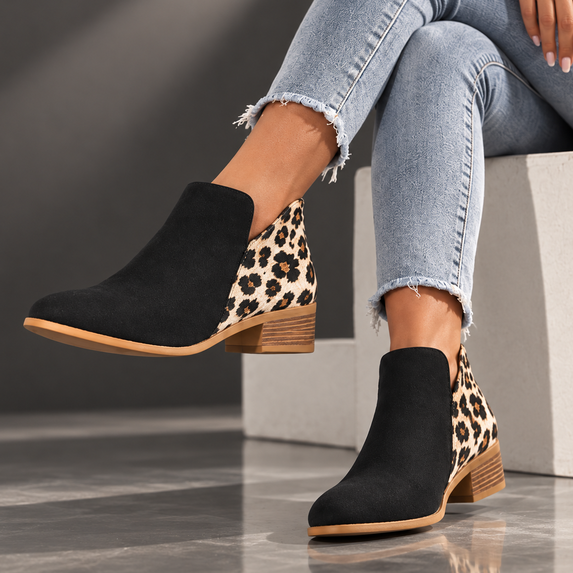Camila | Leopard Print Ankle Boots