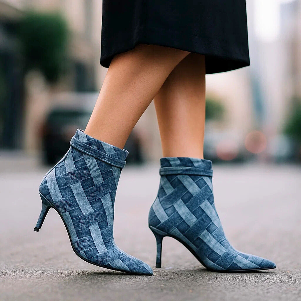 Danica | Woven Denim Heels