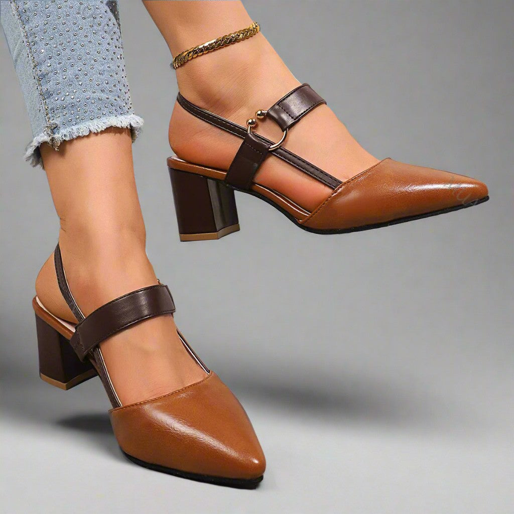 Avalina | Heels with Gold-Tone Ring