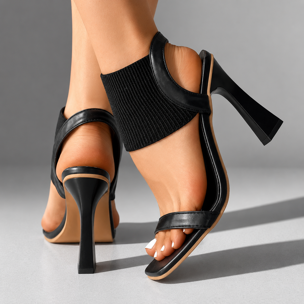 Serena | Knit Block Heels