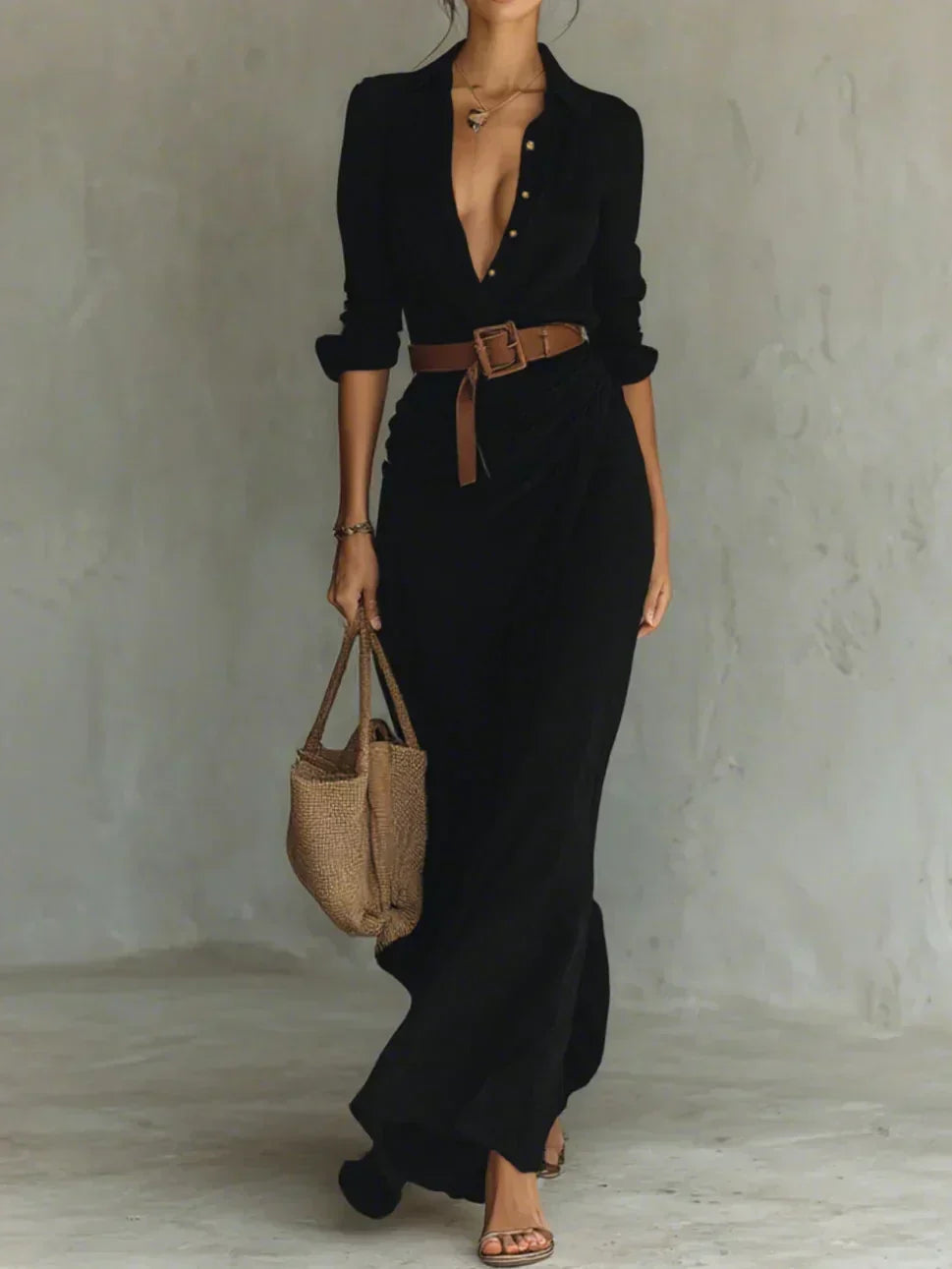 Christine | Belted Maxi Dress