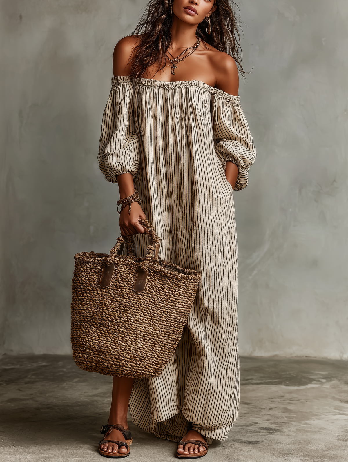 Ursula | Cotton-Linen Maxi Dress