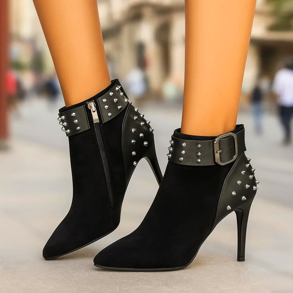 Rena | Studded Stiletto Ankle Boots