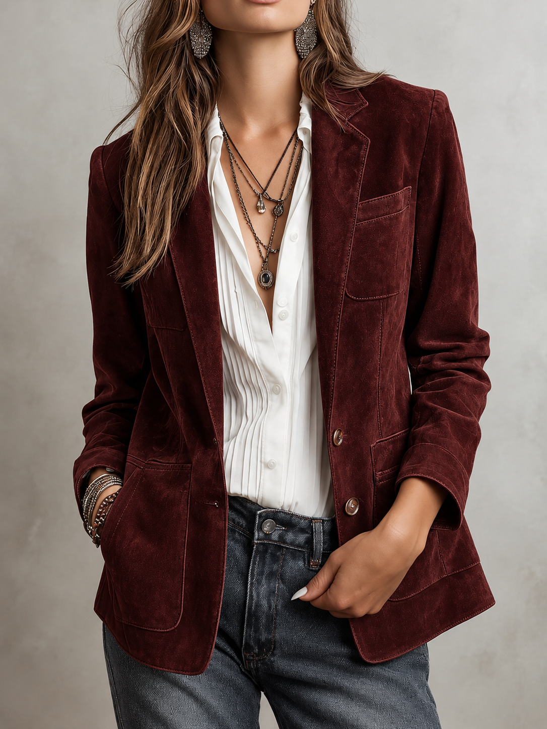 Amelia | Vintage Brown Blazer