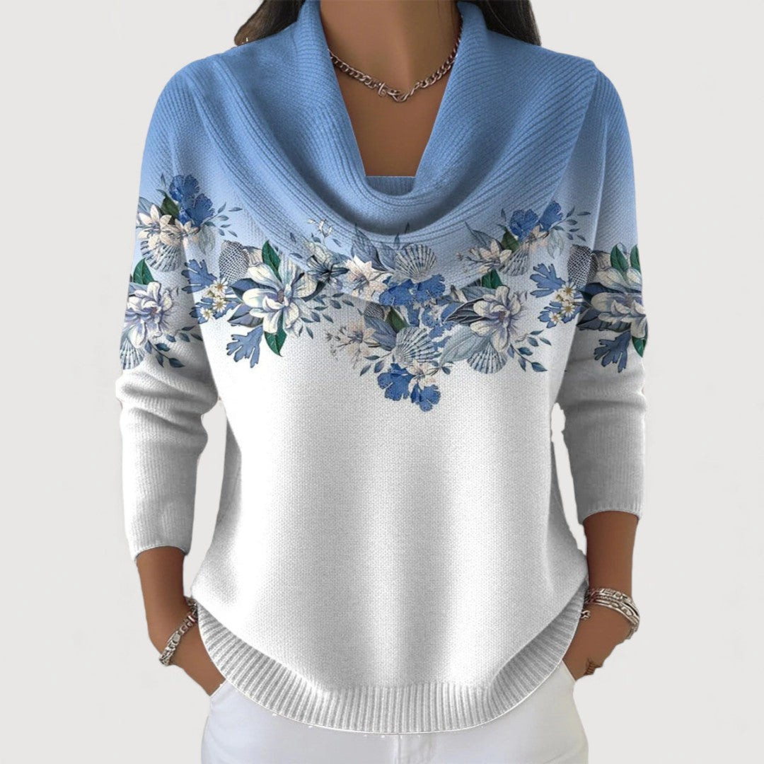 Rosalind | Draped Floral Sweater