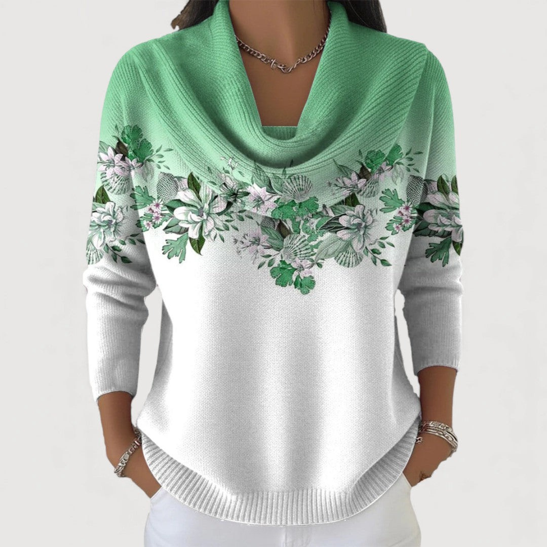 Rosalind | Draped Floral Sweater
