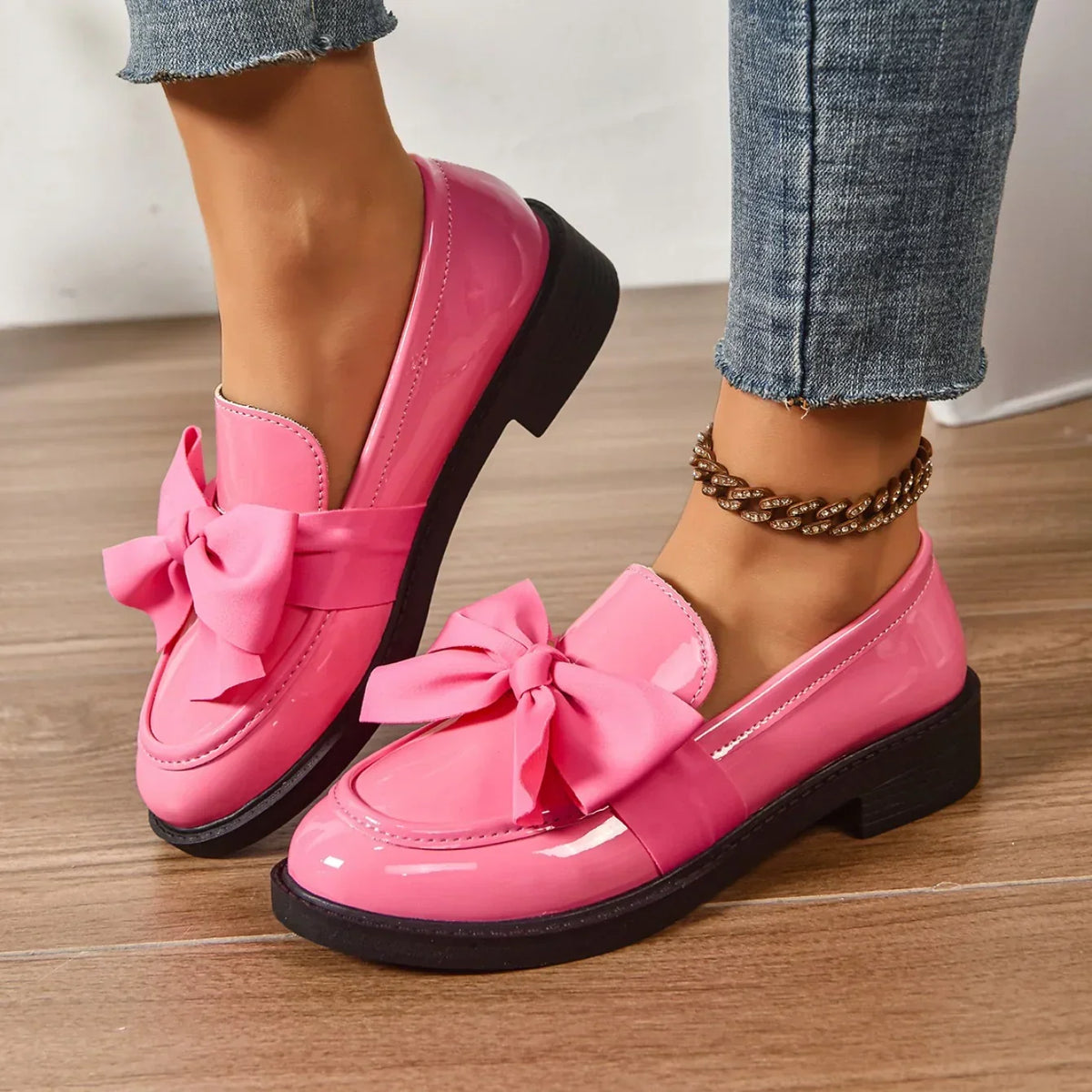 Louisa | Leather Loafers with Bow