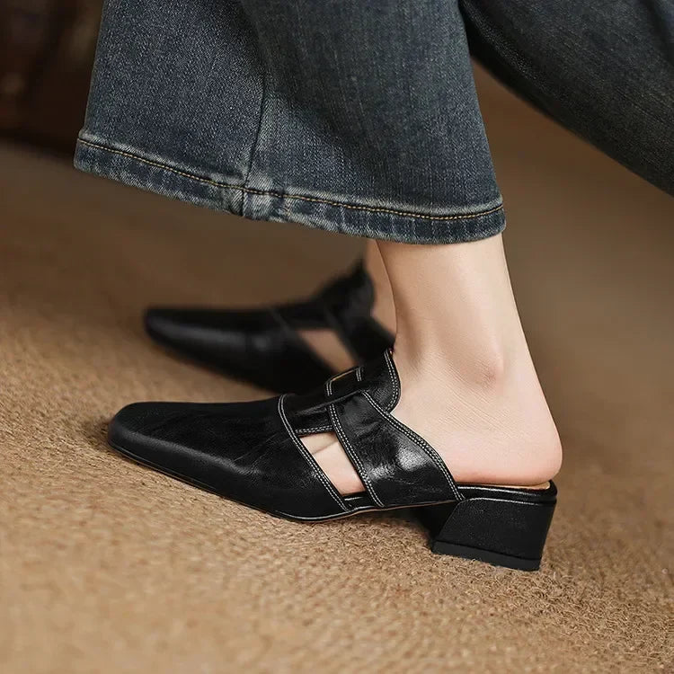Avery | Genuine Leather Mules