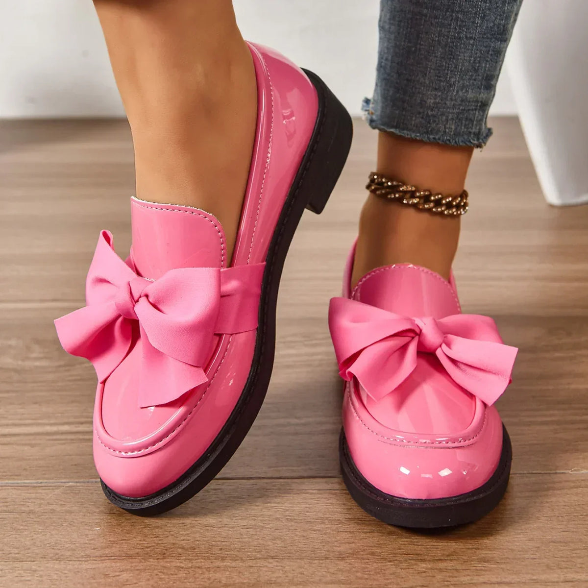 Louisa | Leather Loafers with Bow