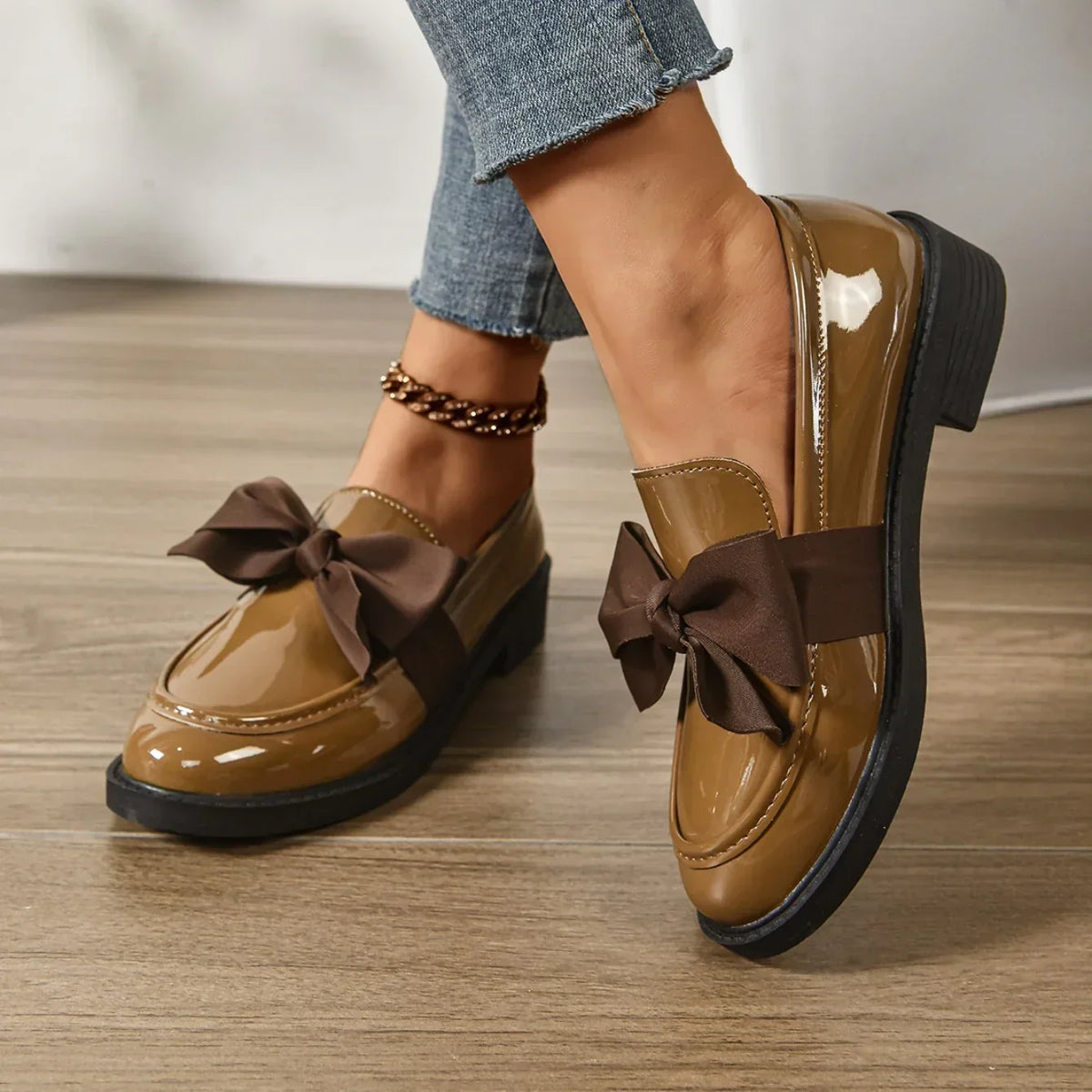 Louisa | Leather Loafers with Bow