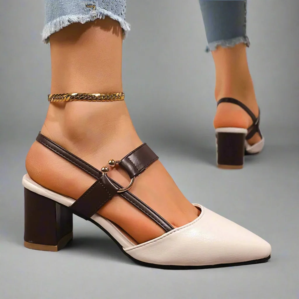 Avalina | Heels with Gold-Tone Ring